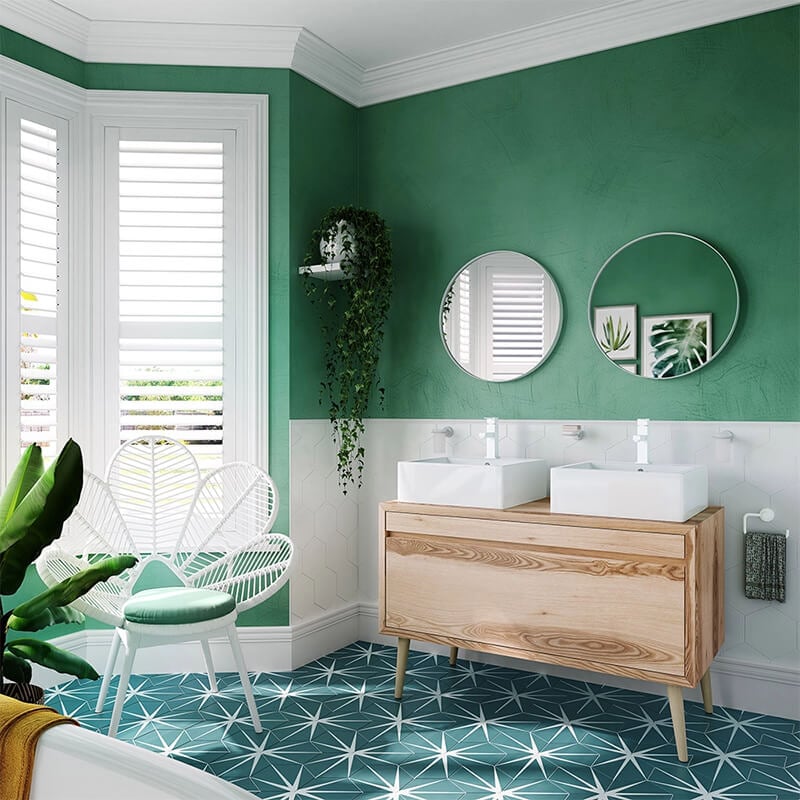 Green Bathroom Wall