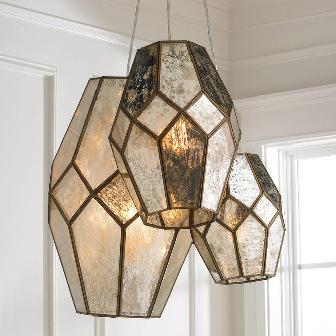 Mercury Glass Prism Chandelier